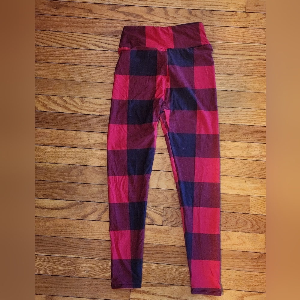 Plaid Leggings - Red and Black
